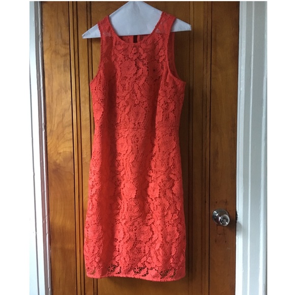 j crew red lace dress